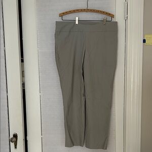 Beige Straight-Leg Pants